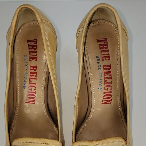 True Religion Hathaway Camel Leather Women's Pump Heels - Picture 10 of 15